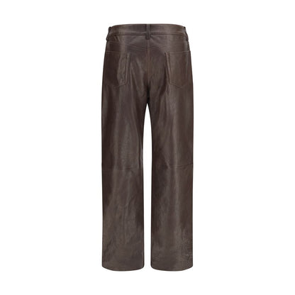 Magda Butrym Brown Straight Leg Leather Pants