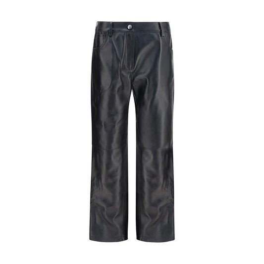 Magda Butrym Black Straight Leg Leather Pants