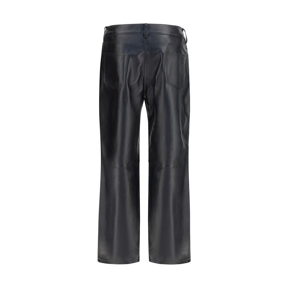 Magda Butrym Black Straight Leg Leather Pants