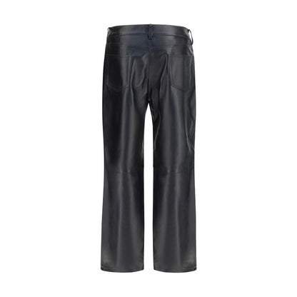Magda Butrym Black Straight Leg Leather Pants