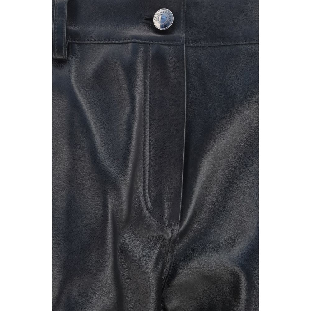 Magda Butrym Black Straight Leg Leather Pants