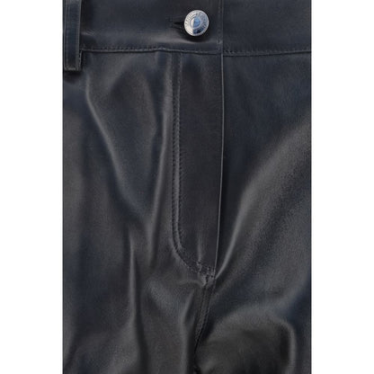 Magda Butrym Black Straight Leg Leather Pants
