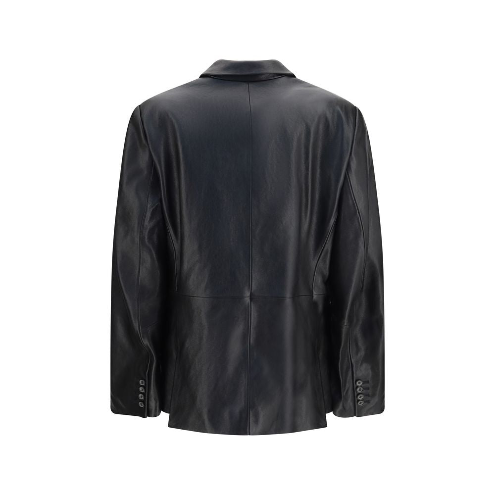 Magda Butrym Black Lambskin Blazer Jacket