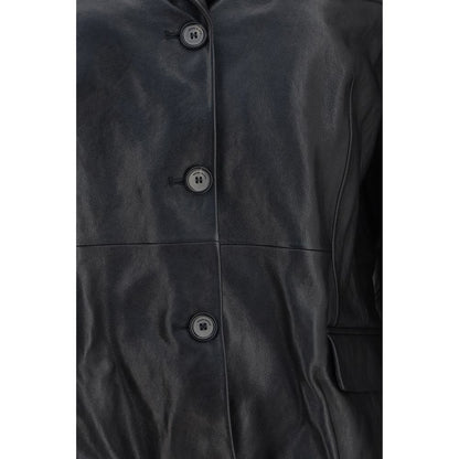 Magda Butrym Black Lambskin Blazer Jacket