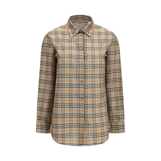 Burberry Beige Cotton Check Shirt