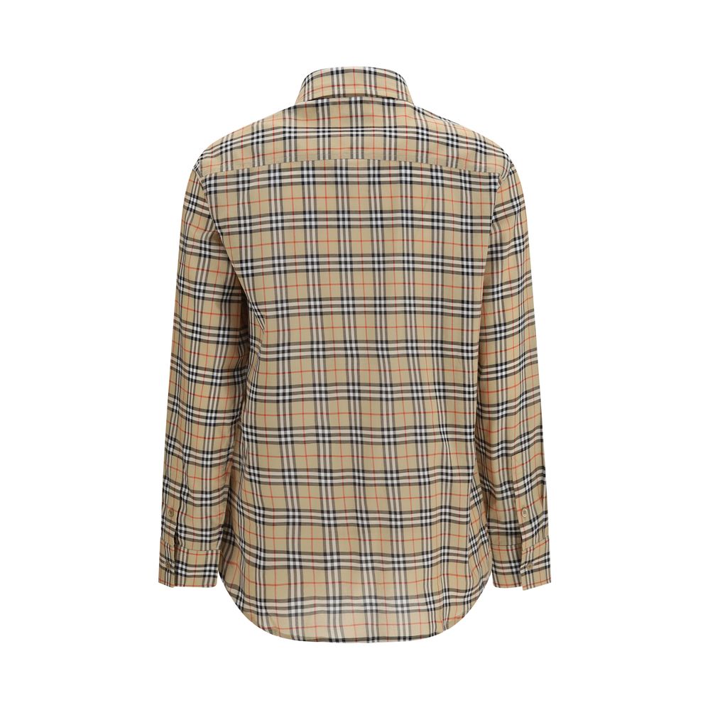 Burberry Beige Cotton Check Shirt