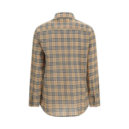 Burberry Beige Cotton Check Shirt