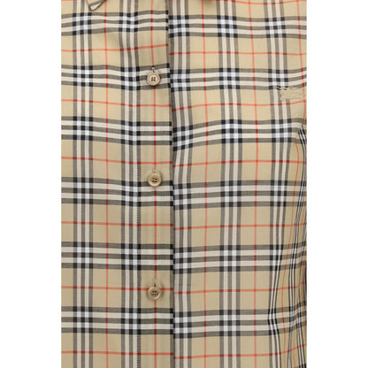 Burberry Beige Cotton Check Shirt