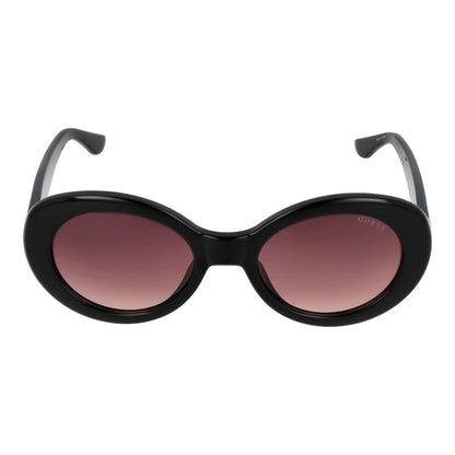 Guess Women’s Sunglasses – Black Oval Frame, Burgundy Gradient Lenses