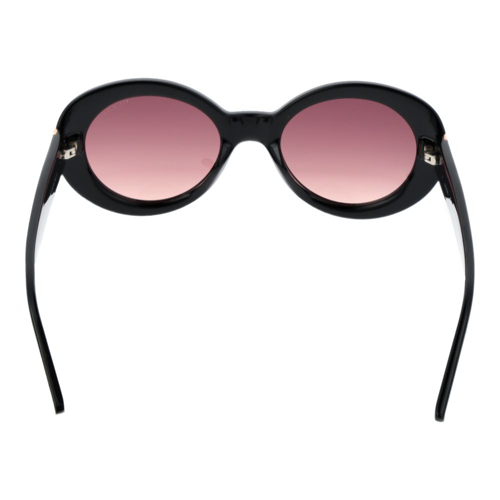 Guess Women’s Sunglasses – Black Oval Frame, Burgundy Gradient Lenses