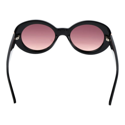 Guess Women’s Sunglasses – Black Oval Frame, Burgundy Gradient Lenses