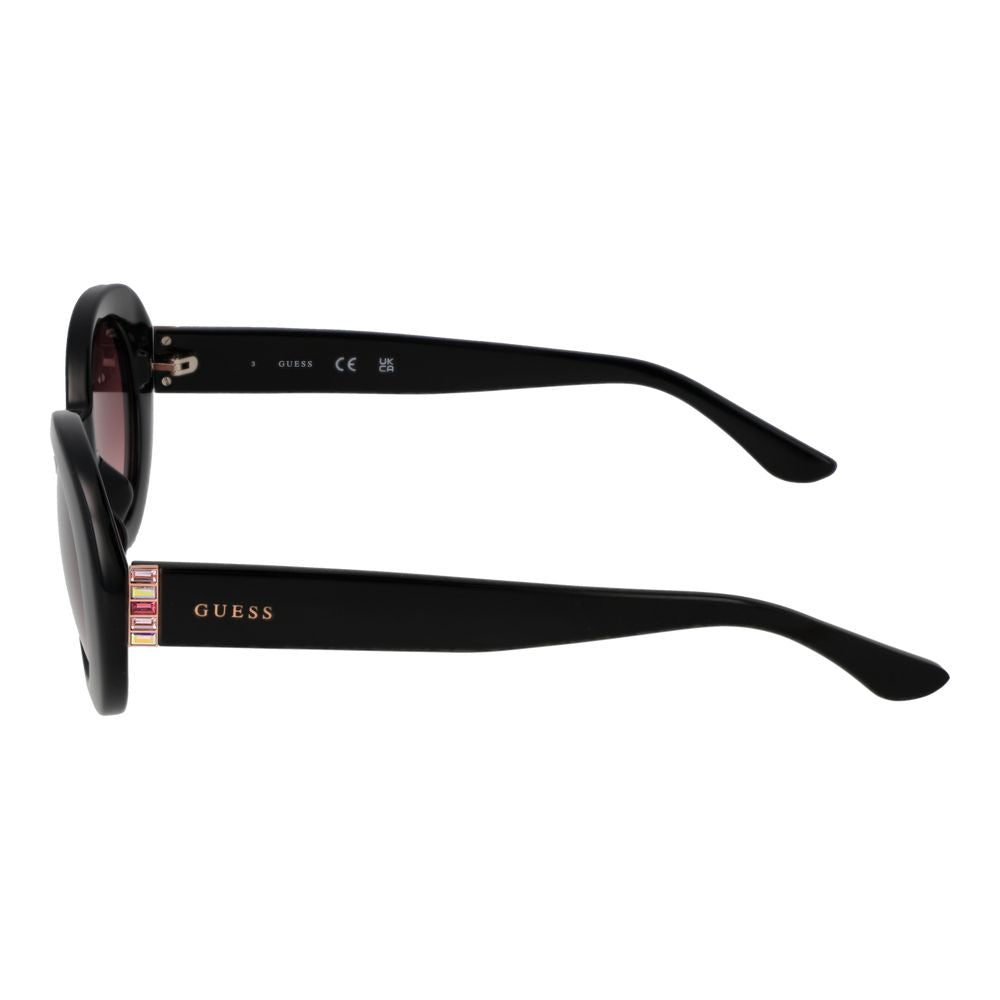 Guess Women’s Sunglasses – Black Oval Frame, Burgundy Gradient Lenses