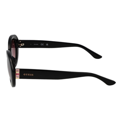 Guess Women’s Sunglasses – Black Oval Frame, Burgundy Gradient Lenses
