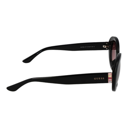 Guess Women’s Sunglasses – Black Oval Frame, Burgundy Gradient Lenses