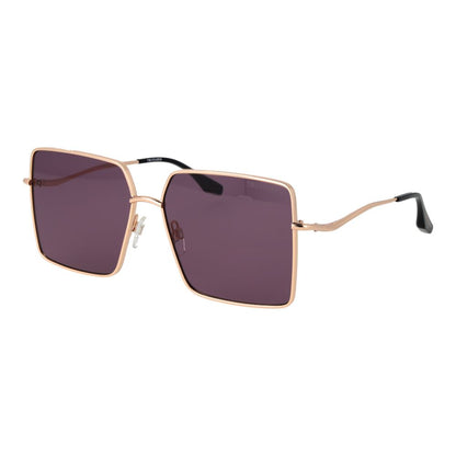 Trussardi Women’s Sunglasses – Gold Square Frame, Purple Lenses