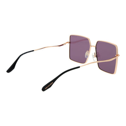 Trussardi Women’s Sunglasses – Gold Square Frame, Purple Lenses