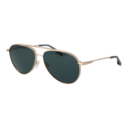 Trussardi Men’s Sunglasses – Gold Aviator Frame, Blue Lenses