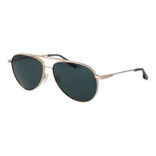 Trussardi Men’s Sunglasses – Gold Aviator Frame, Blue Lenses