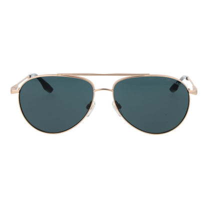 Trussardi Men’s Sunglasses – Gold Aviator Frame, Blue Lenses