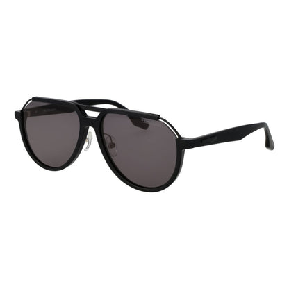 Trussardi Men’s Sunglasses – Black Aviator Frame, Grey Lenses