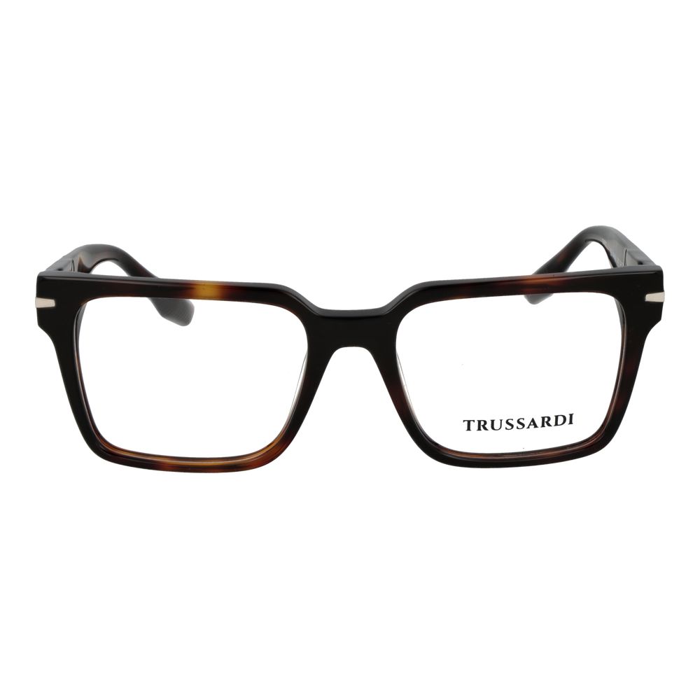 Trussardi Men’s Optical Glasses – Brown Square Frame, 54mm