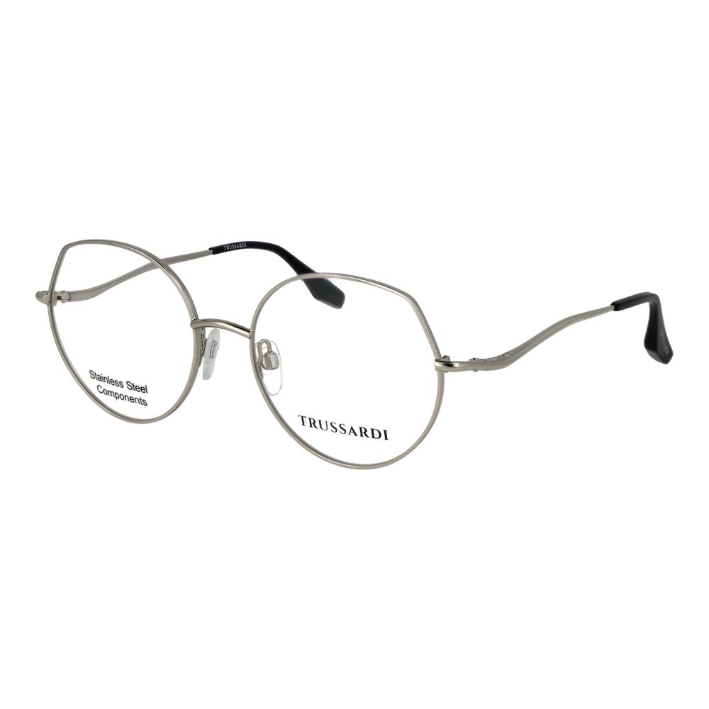 Trussardi Women’s Optical Glasses – Silver Round Frame, 54mm