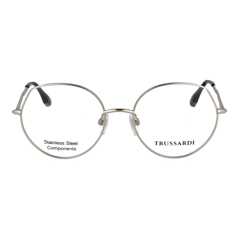 Trussardi Women’s Optical Glasses – Silver Round Frame, 54mm