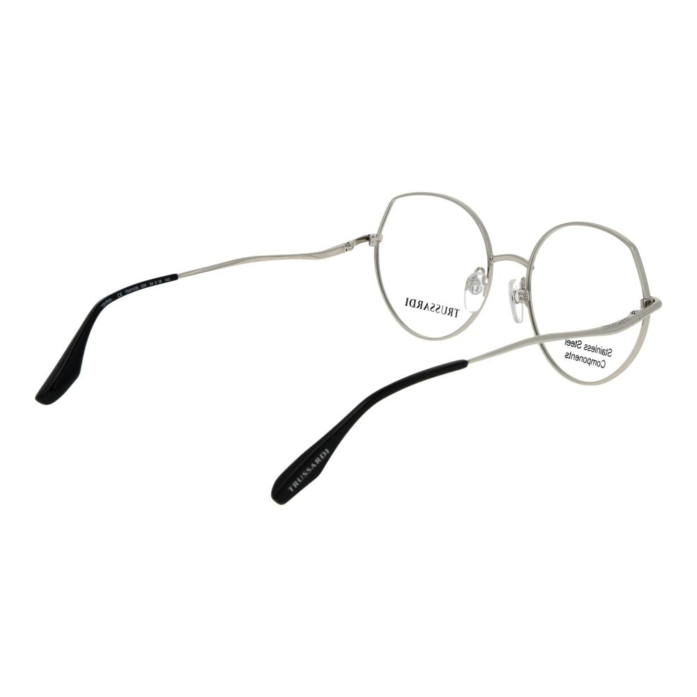 Trussardi Women’s Optical Glasses – Silver Round Frame, 54mm