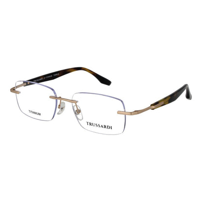 Trussardi Men’s Optical Glasses – Gold Rimless Frames, 54mm