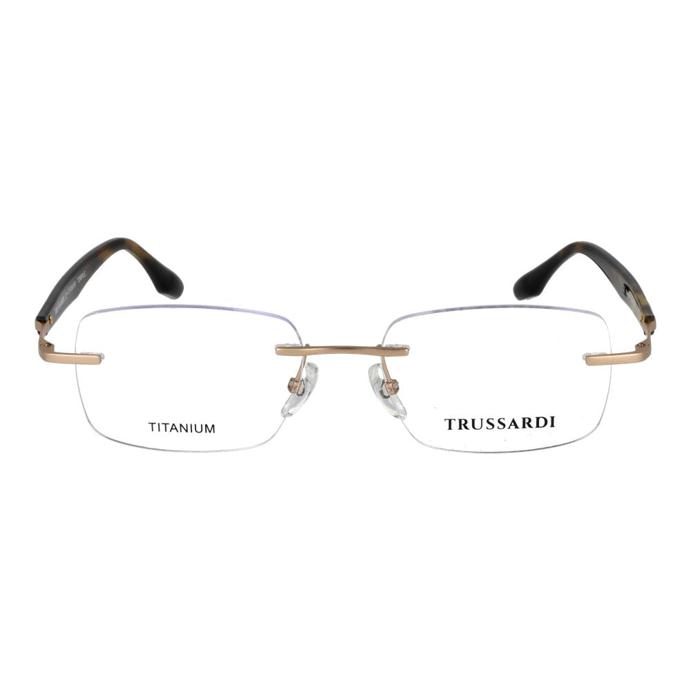 Trussardi Men’s Optical Glasses – Gold Rimless Frames, 54mm