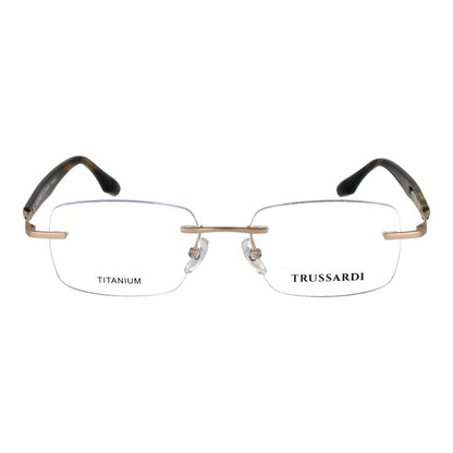 Trussardi Men’s Optical Glasses – Gold Rimless Frames, 54mm