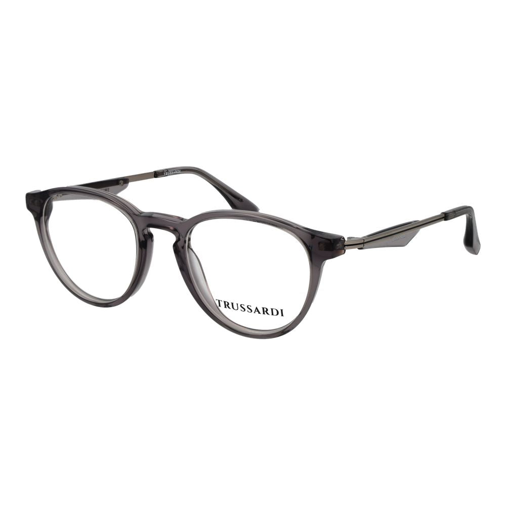 Trussardi Men’s Optical Glasses – Grey Round Frame, 48mm