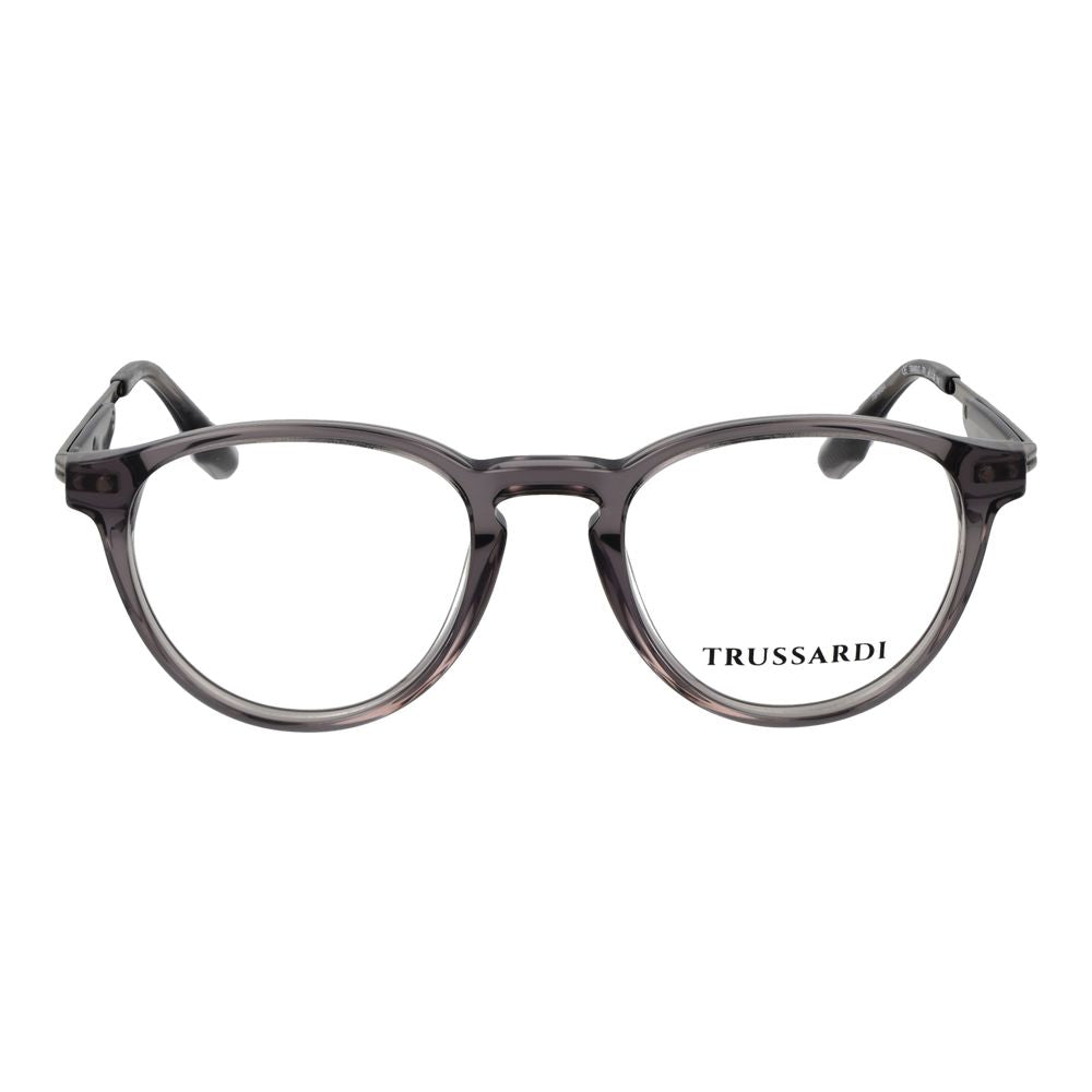 Trussardi Men’s Optical Glasses – Grey Round Frame, 48mm