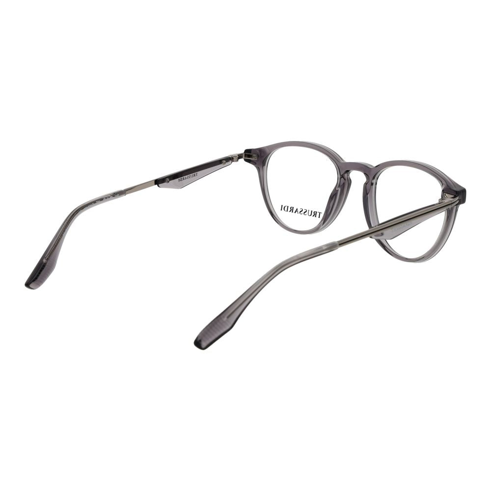 Trussardi Men’s Optical Glasses – Grey Round Frame, 48mm
