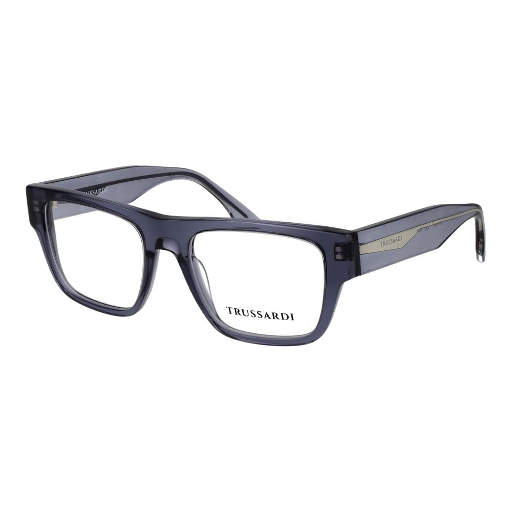 Trussardi Unisex Blue Acetate Glasses – Square Full-Rim, 52mm