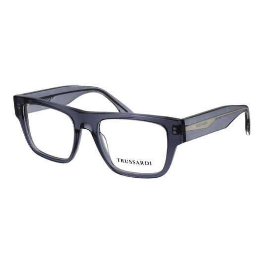 Trussardi Unisex Blue Acetate Glasses – Square Full-Rim, 52mm