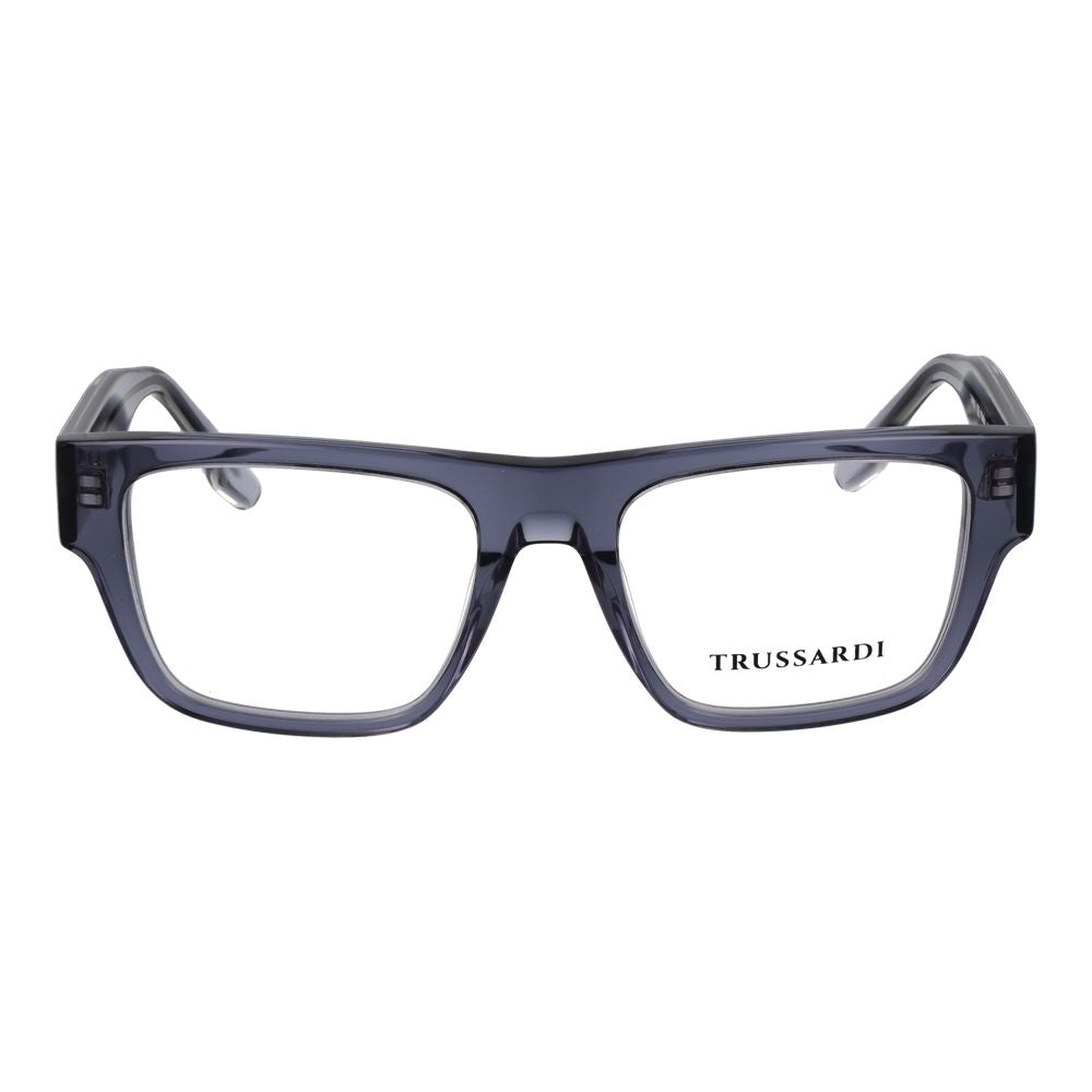Trussardi Unisex Blue Acetate Glasses – Square Full-Rim, 52mm