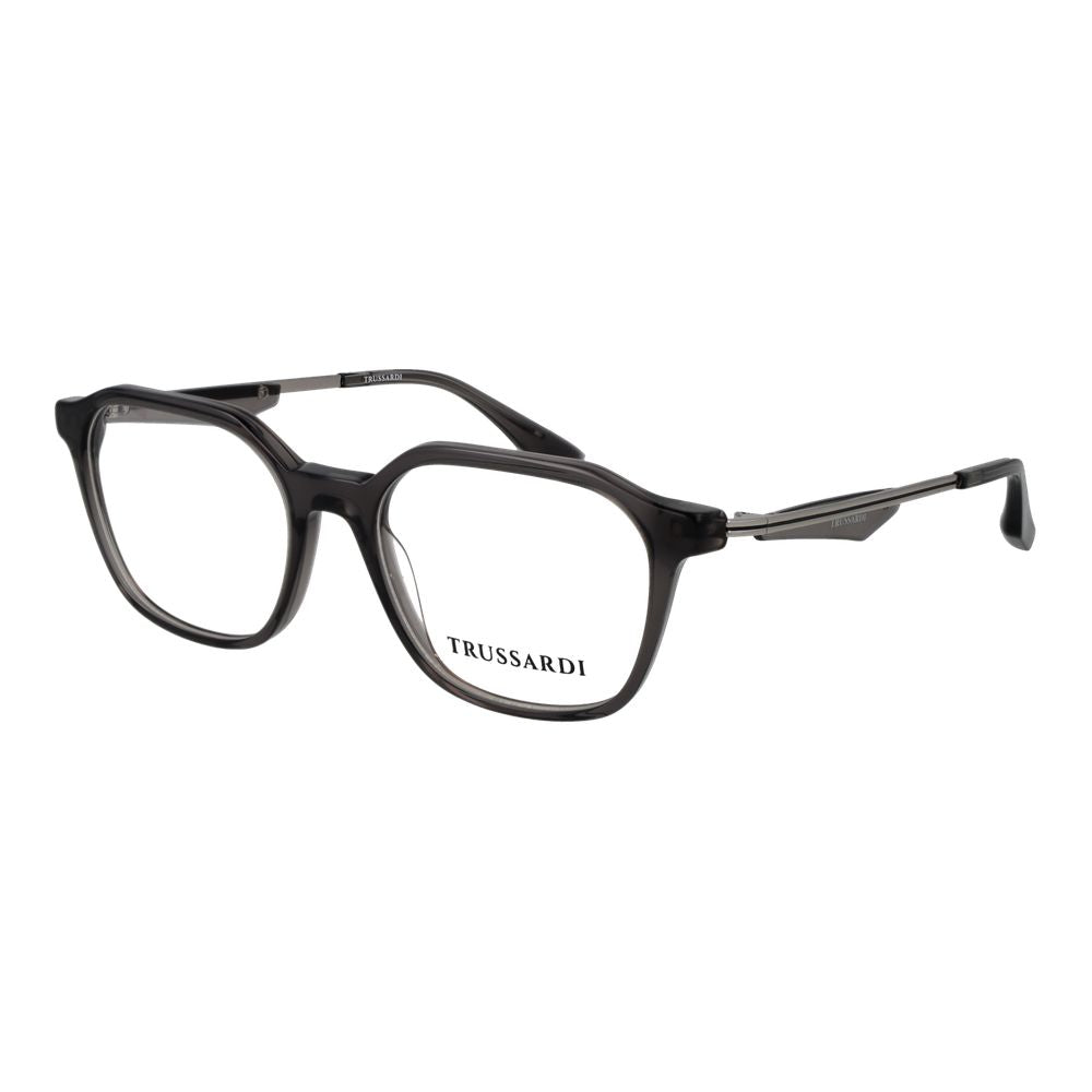Trussardi Men’s Optical Glasses – Gray Square Frame, 52mm