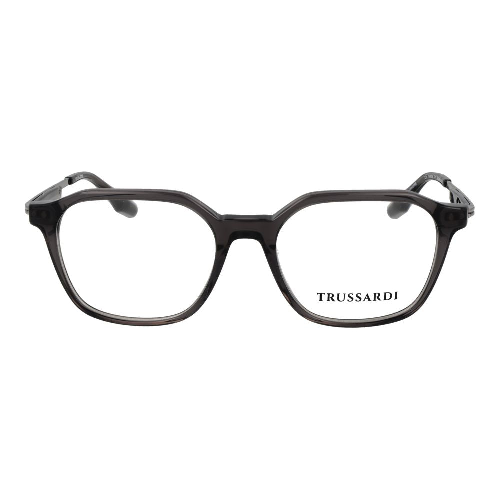Trussardi Men’s Optical Glasses – Gray Square Frame, 52mm