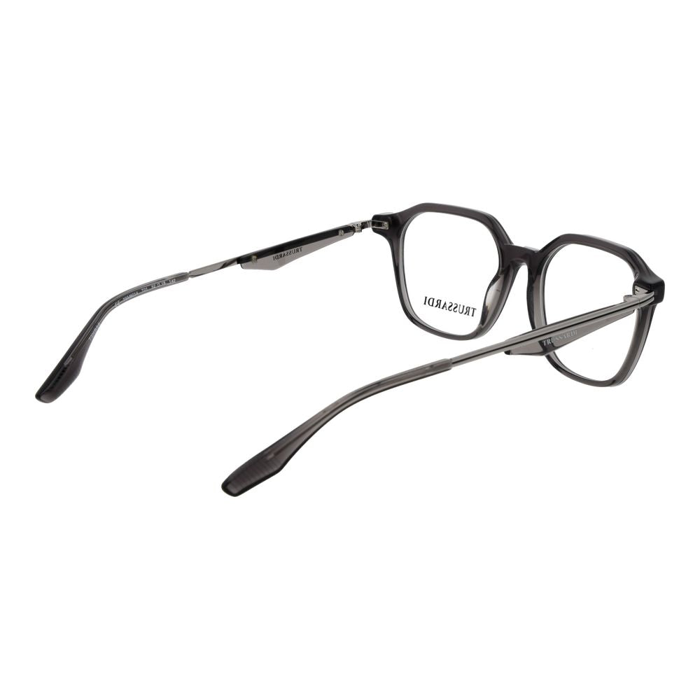 Trussardi Men’s Optical Glasses – Gray Square Frame, 52mm