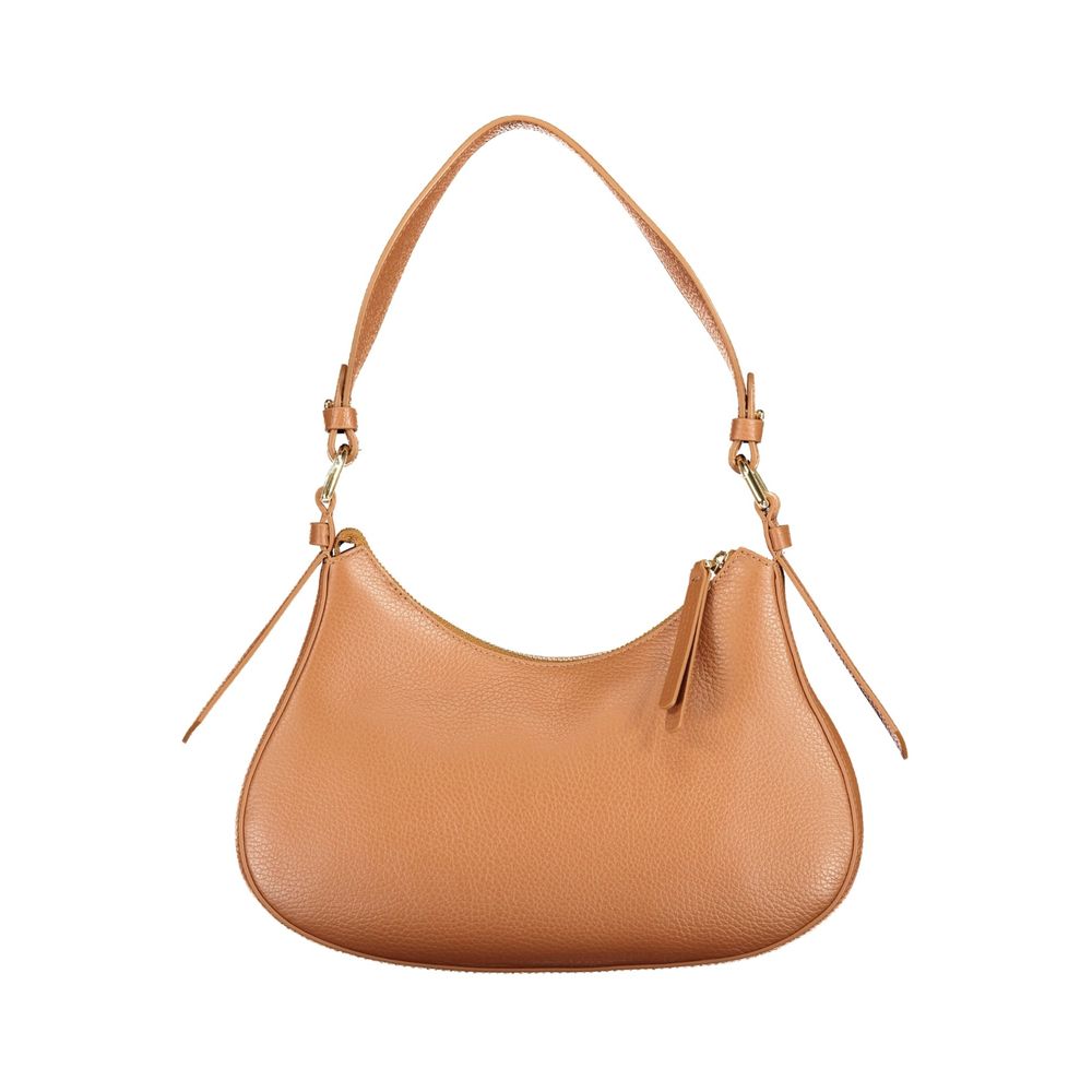 Coccinelle Brown Leather Handbag - MAVERY Pocket Bag