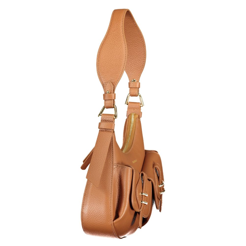 Coccinelle Brown Leather Handbag - MAVERY Pocket Bag
