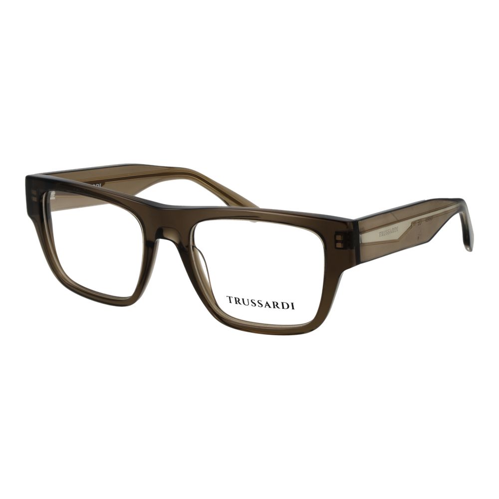 Trussardi Army Acetate Glasses – Olive Square Frame, 52mm