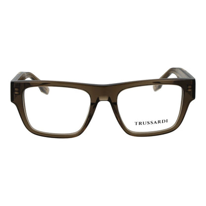 Trussardi Army Acetate Glasses – Olive Square Frame, 52mm