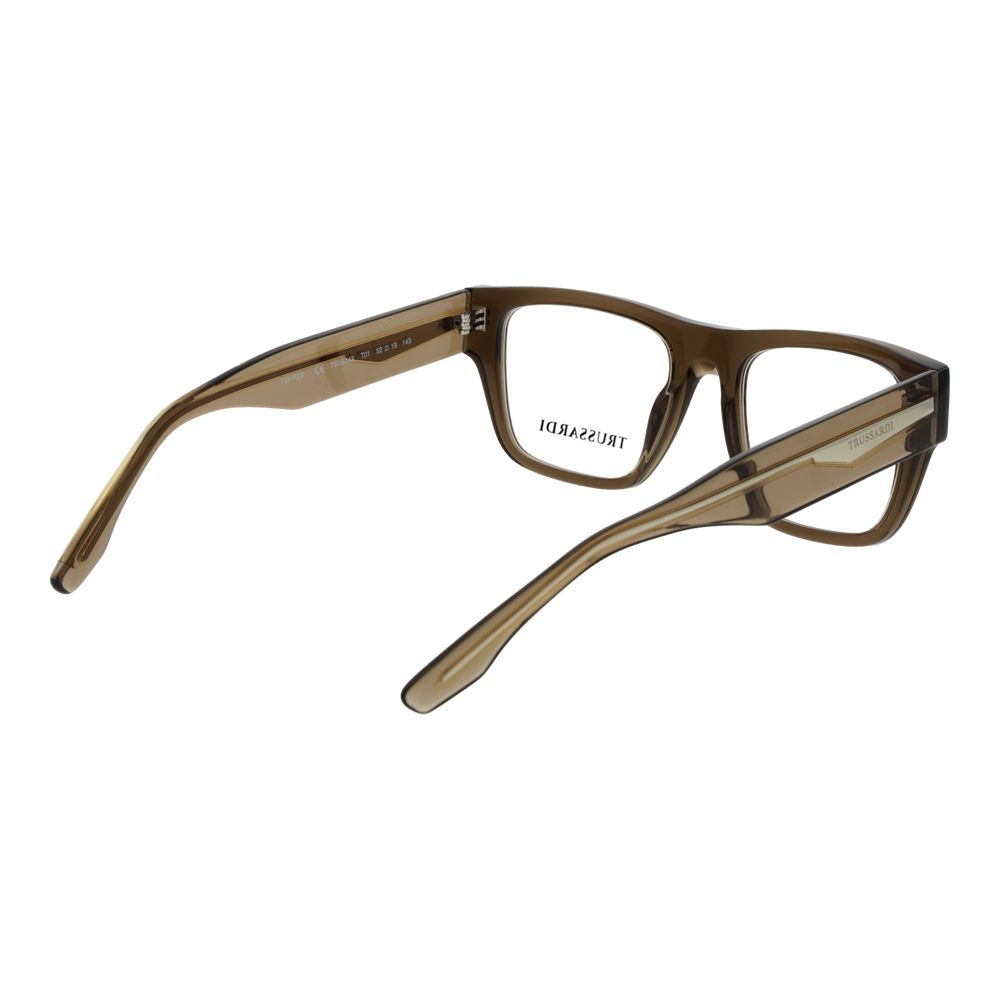 Trussardi Army Acetate Glasses – Olive Square Frame, 52mm