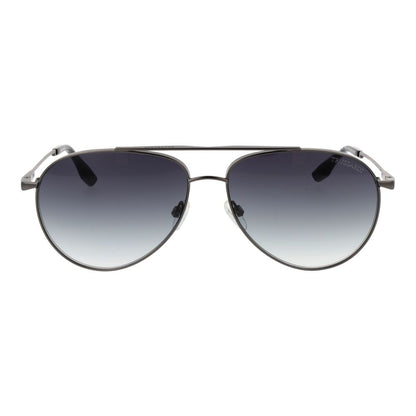Trussardi Men’s Sunglasses – Gunmetal Aviator Frame, Purple Gradient Lenses