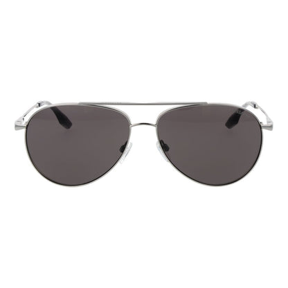 Trussardi Men’s Sunglasses – Silver Aviator Frame, Grey Lenses