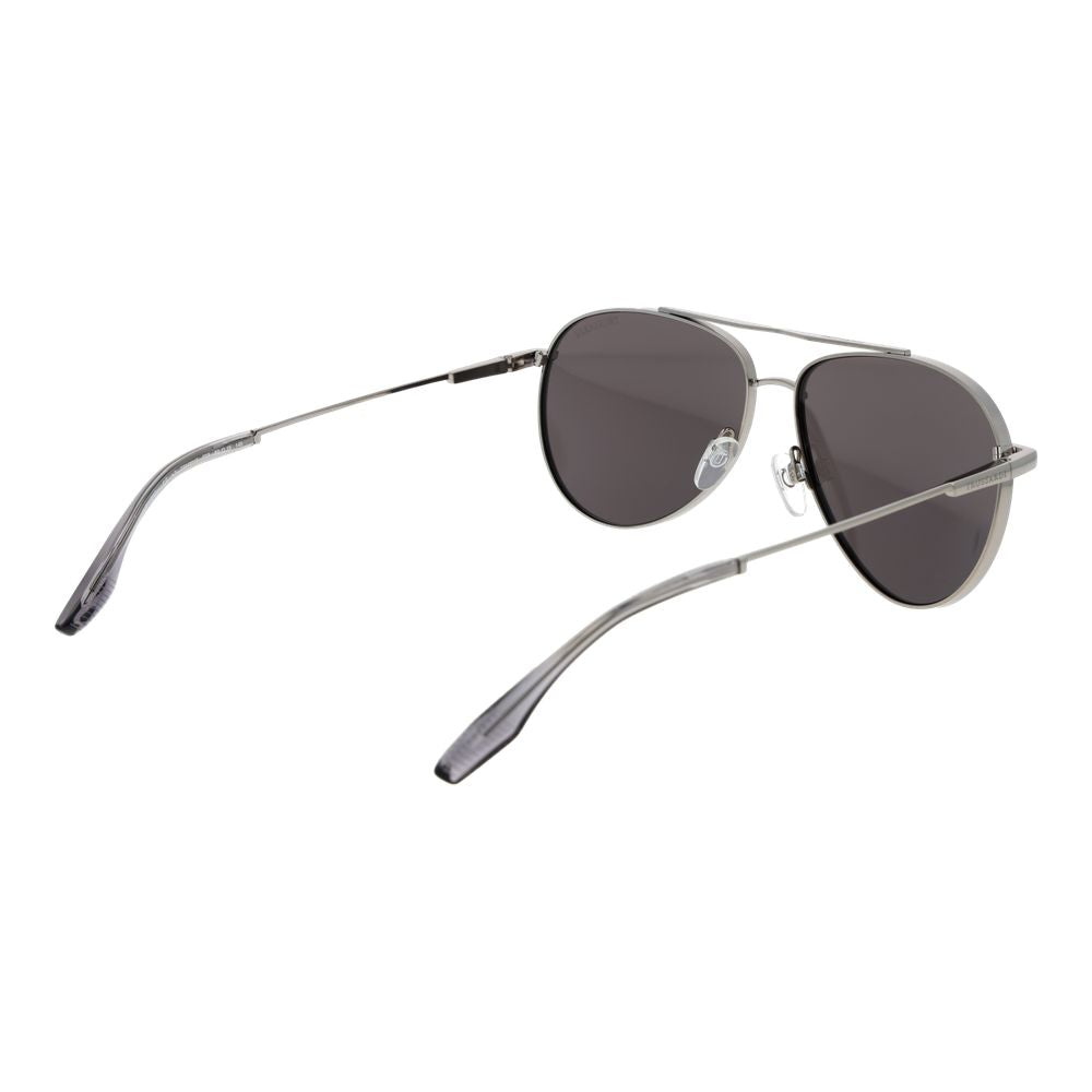 Trussardi Men’s Sunglasses – Silver Aviator Frame, Grey Lenses