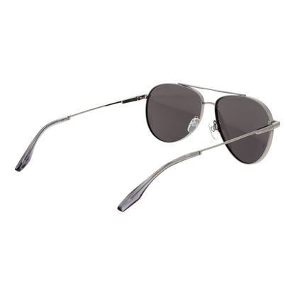 Trussardi Men’s Sunglasses – Silver Aviator Frame, Grey Lenses