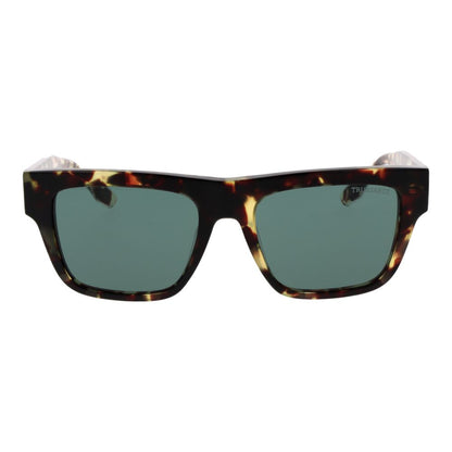 Trussardi Unisex Sunglasses – Brown Square Frame, Turquoise Lenses